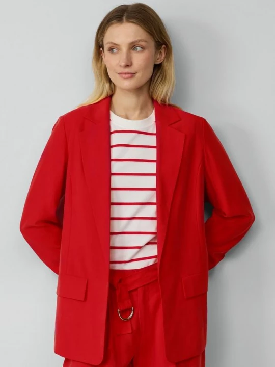 Foto van product Lange blazer van viscosemix met gerimpeld detail op de mouwen s.Oliver rood