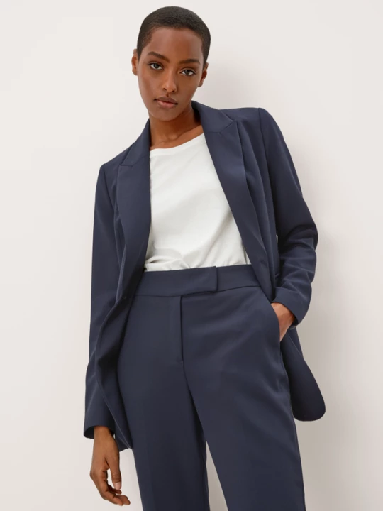 Foto van product Lange blazer van viscosemix s.Oliver blauw