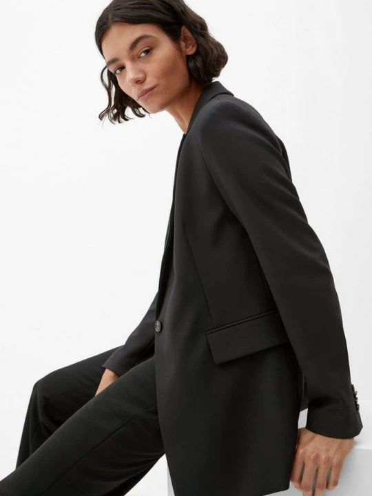 Foto van product Lange blazer van viscosemix s.Oliver zwart