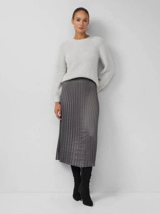 Foto van product Lange geplooide satijnen rok met elastische tailleband s.Oliver grijs