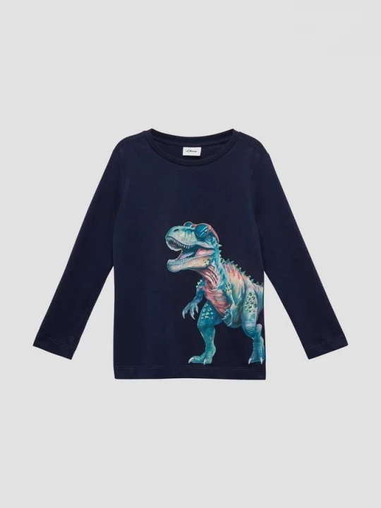 Foto van product Lange mouw met fotoprint en 3D-effect s.Oliver blauw