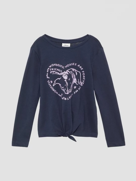 Foto van product Lange mouw met glitterprint en knoopdetail s.Oliver blauw