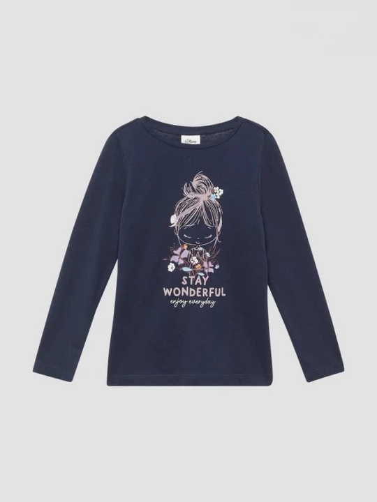 Foto van product Lange mouw met glitterprint s.Oliver blauw