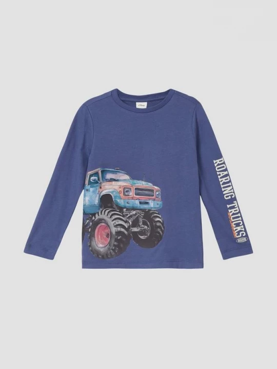 Foto van product Lange mouw met grote siliconenprint s.Oliver blauw
