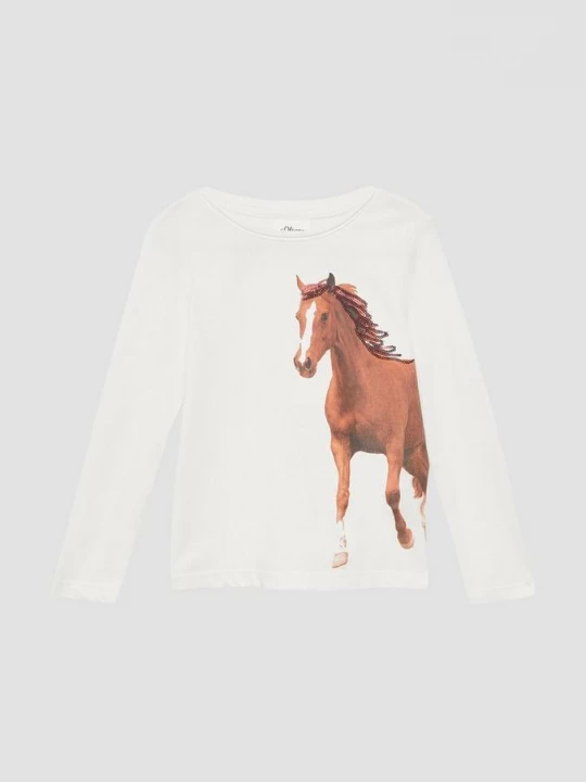 Foto van product Lange mouw met paardenprint en pailletten s.Oliver