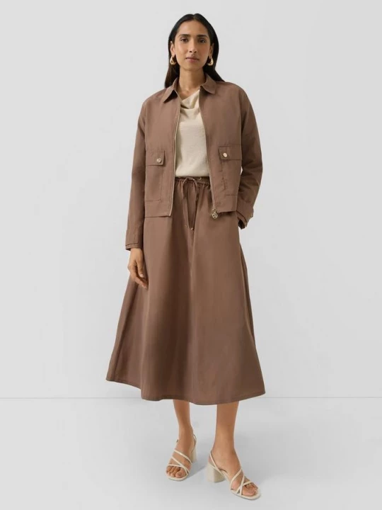 Foto van product Lange rok met elastische tailleband s.Oliver bruin