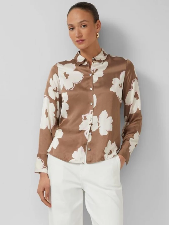 Foto van product Lange satijnen blouse met all-over print s.Oliver