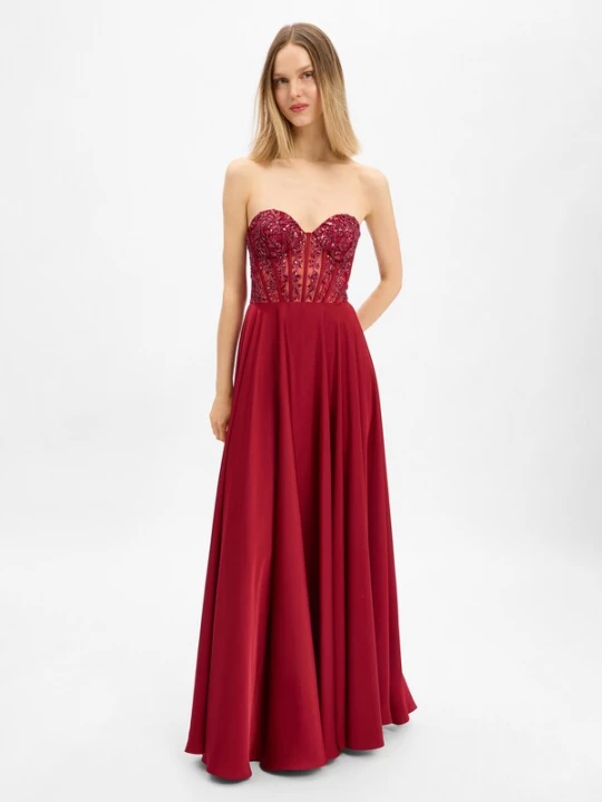Foto van product Laona Avondjurk bordeaux
