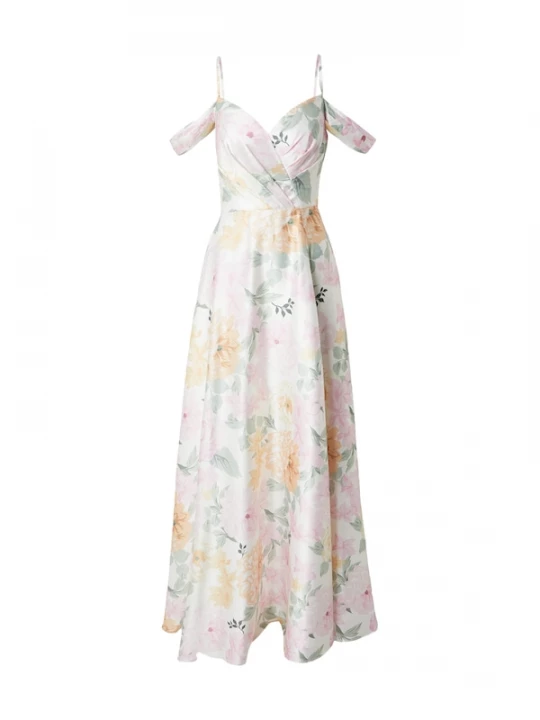 Foto van product Laona Avondjurk pastelgroen / abrikoos / rosé / wit