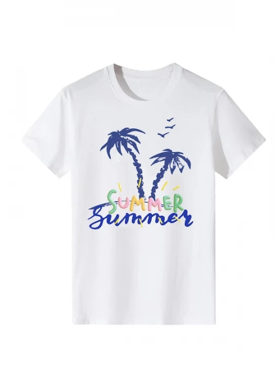 Foto van product LapaPlus Shirt 'Summer Palm Tree' wit
