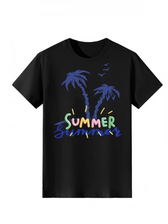 Foto van product LapaPlus Shirt 'Summer Palm Tree' zwart