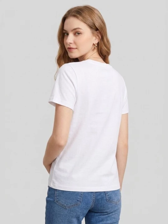 Foto van product LapaPlus Shirt 'Women Retro Desert Cactus KEEP SMILING Slogan Print T-Shirt' wit