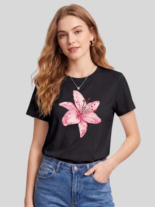 Foto van product LapaPlus Shirt 'Women' Summer Short Sleeves Tops' zwart