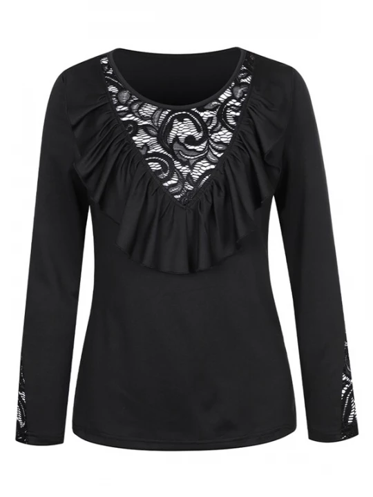Foto van product LapaPlus Top 'Women Lace Shirt' zwart