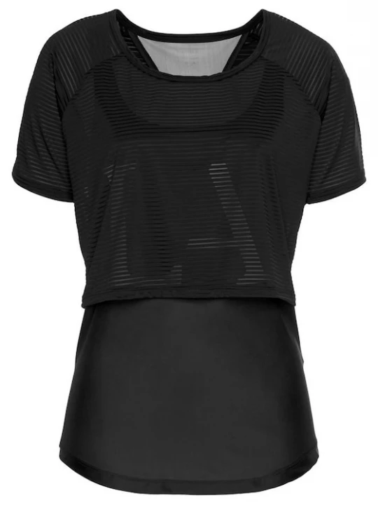 Foto van product LASCANA ACTIVE Functioneel shirt 'Digital Mauve' zwart