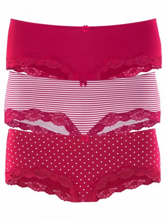 Foto van product LASCANA Broekje cranberry / wit