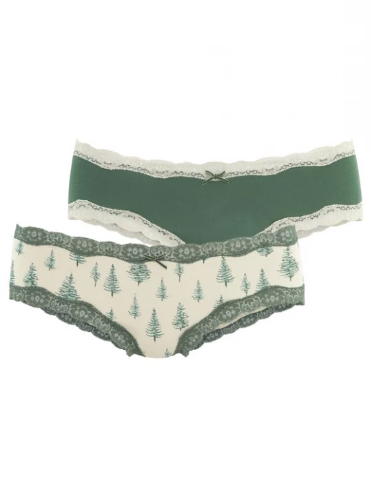 Foto van product LASCANA Broekje donkergroen / offwhite