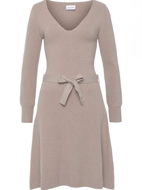 Foto van product LASCANA Gebreide jurk donkerbeige