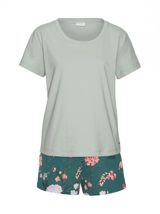 Foto van product LASCANA Korte pyjama groen gemêleerd / gemengde kleuren