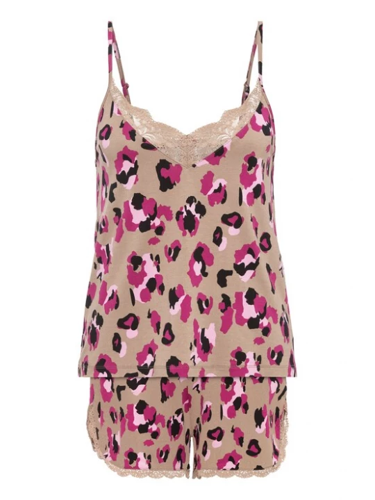 Foto van product LASCANA Korte pyjama 'Lovly Nights' pink / oudroze / zwart / wit