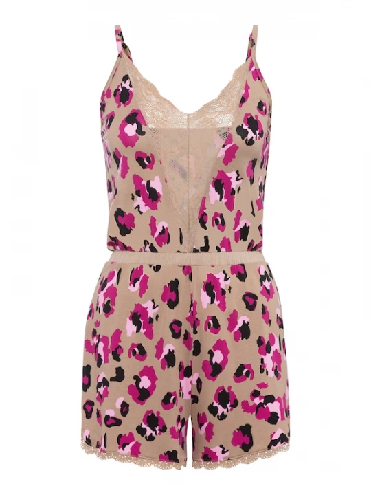 Foto van product LASCANA Pyjama chamois / cyclaam / rosa / zwart