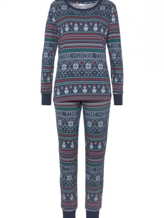 Foto van product LASCANA Pyjama donkerblauw / groen / rood / offwhite