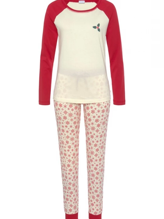 Foto van product LASCANA Pyjama groen / bloedrood / wit