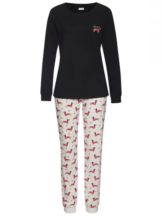 Foto van product LASCANA Pyjama lichtbruin / zwart / wit
