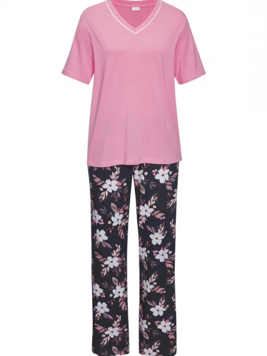 Foto van product LASCANA Pyjama navy / lichtblauw / bessen / oudroze