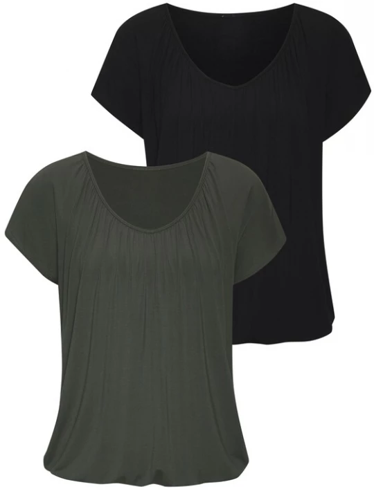 Foto van product LASCANA Shirt donkergroen / zwart