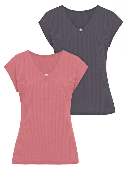 Foto van product LASCANA Shirt grijs / pink