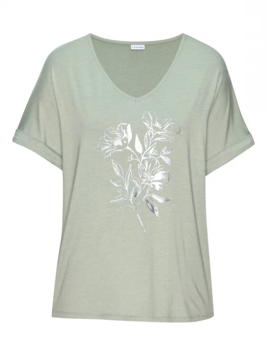 Foto van product LASCANA Shirt lichtgroen / zilver