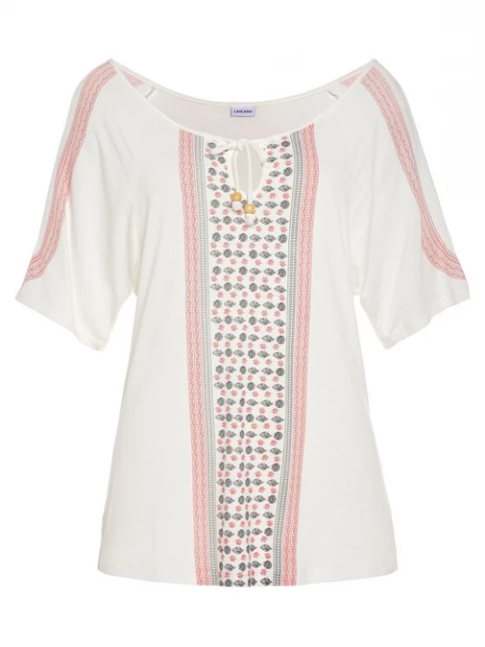 Foto van product LASCANA Shirt rood / zwart / wit