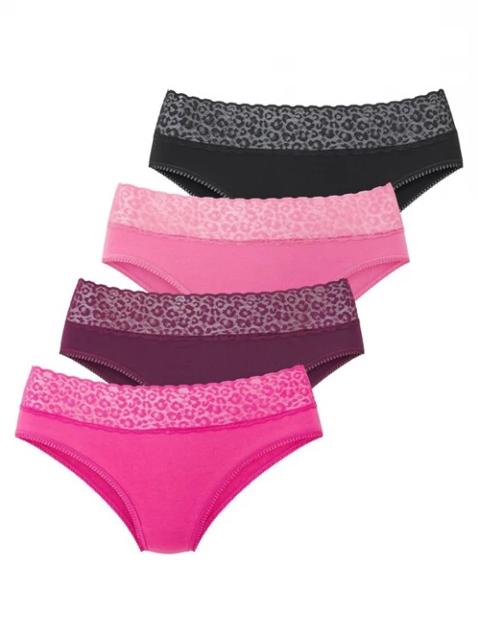 Foto van product LASCANA Slip aubergine / pink / lichtroze / zwart