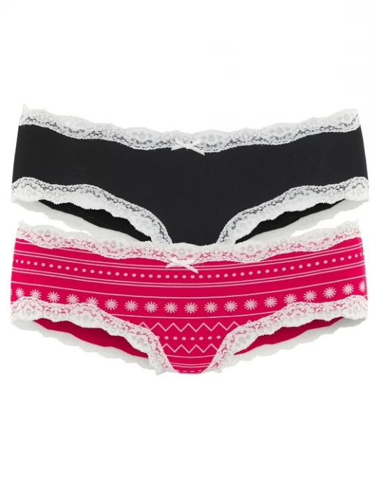 Foto van product LASCANA Slip bloedrood / zwart / wit