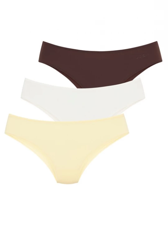 Foto van product LASCANA Slip bruin / pasteelgeel / wit