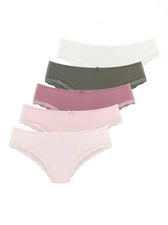 Foto van product LASCANA Slip donkergroen / rosé / poederroze / donkerroze / wit