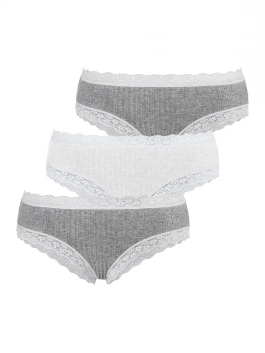 Foto van product LASCANA Slip grijs gemêleerd / offwhite
