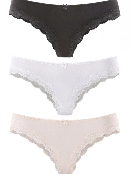 Foto van product LASCANA Slip rosa / zwart / wit