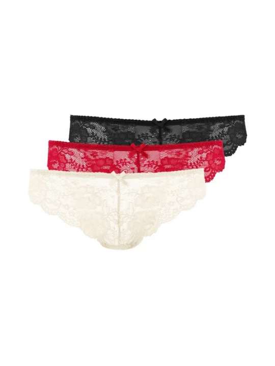 Foto van product LASCANA String crème / rood / zwart