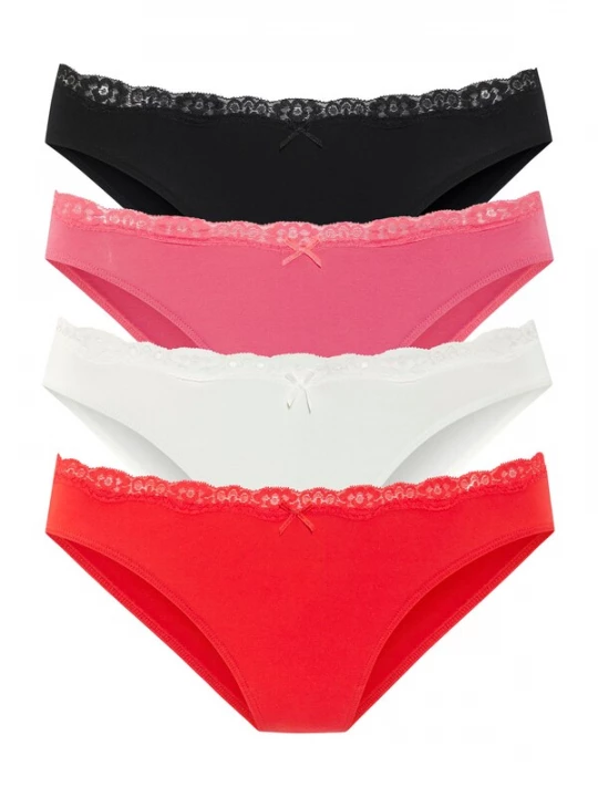 Foto van product LASCANA String pink / bloedrood / zwart / wit
