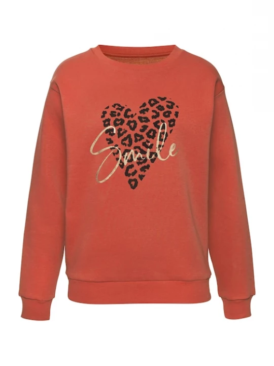 Foto van product LASCANA Sweatshirt goud / karmijnrood / zwart