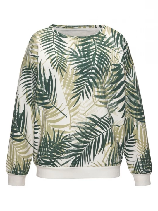 Foto van product LASCANA Sweatshirt groen / wit