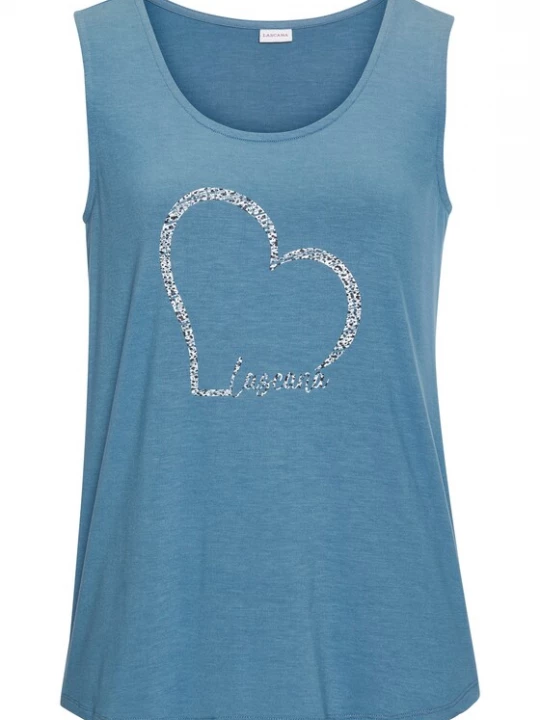 Foto van product LASCANA Top duifblauw / zwart / wit