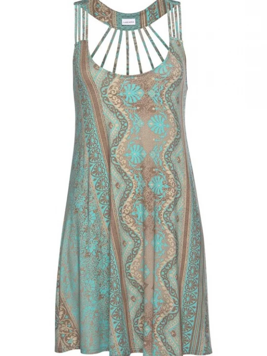 Foto van product LASCANA Zomerjurk turquoise / lichtbruin