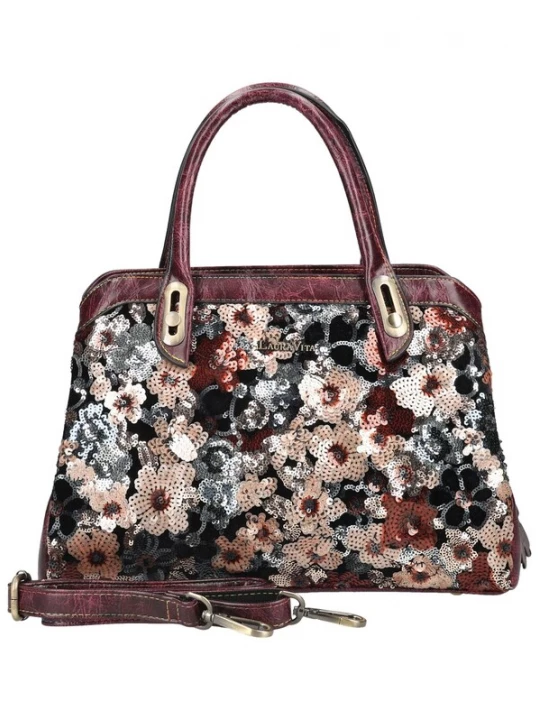 Foto van product Laura Vita Handtas beige / oudroze / rood