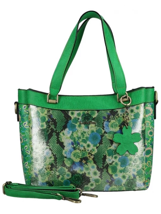 Foto van product Laura Vita Handtas donkerblauw / groen / lichtgroen / zwart