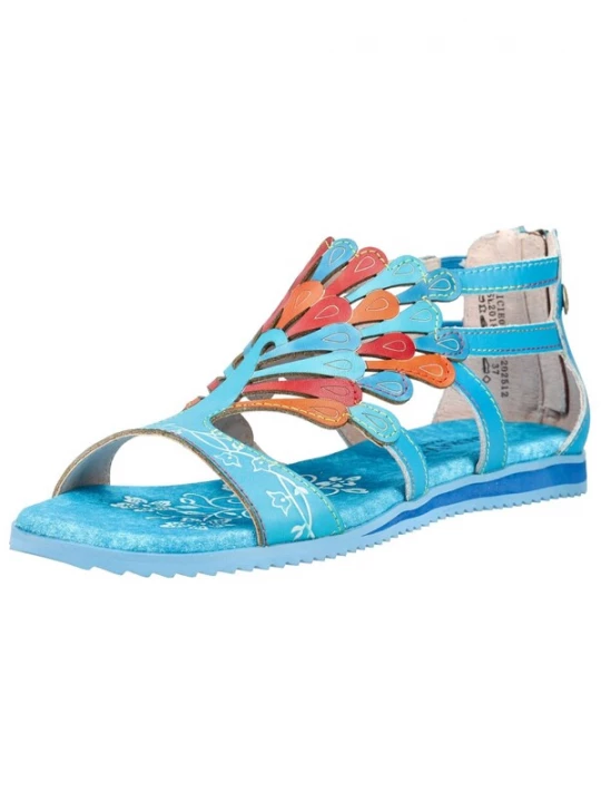Foto van product Laura Vita Sandalen met riem blauw / oranje / rood