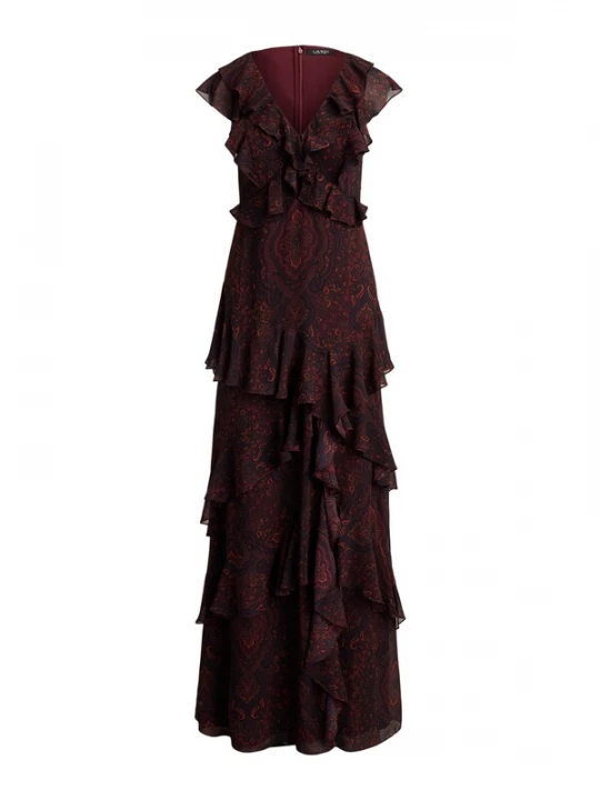 Foto van product Lauren Ralph Lauren Avondjurk marine / bruin / rood