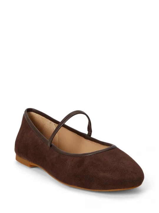 Foto van product Lauren Ralph Lauren Ballerina met riempjes 'JAYNA' bruin